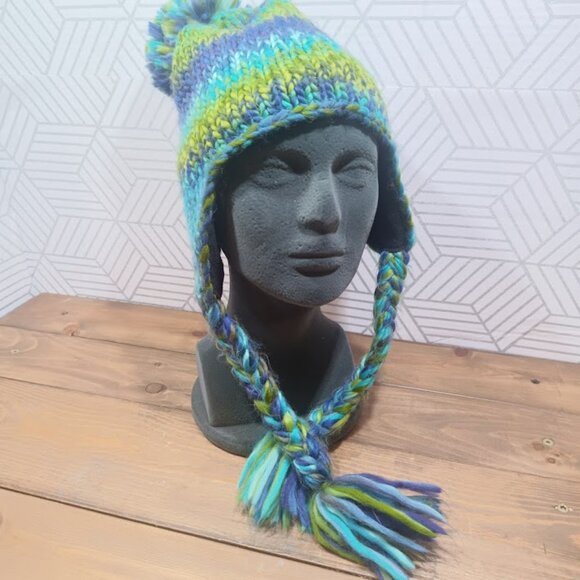 Eddie Bauer fleece lined winter pom beanie nordic hat - Picture 5 of 8